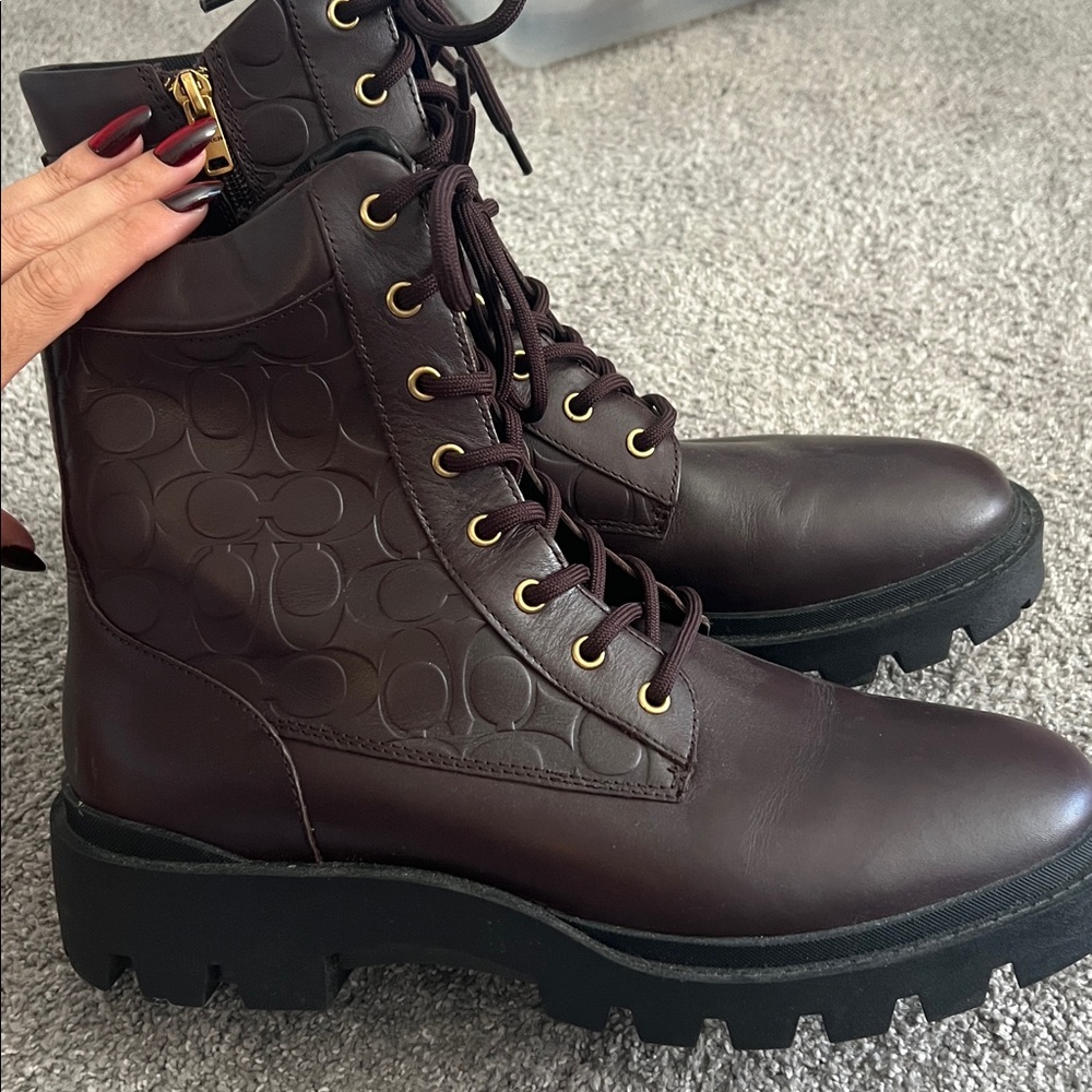 Coach Leather Lace-Up Boots - Picture 4 of 7